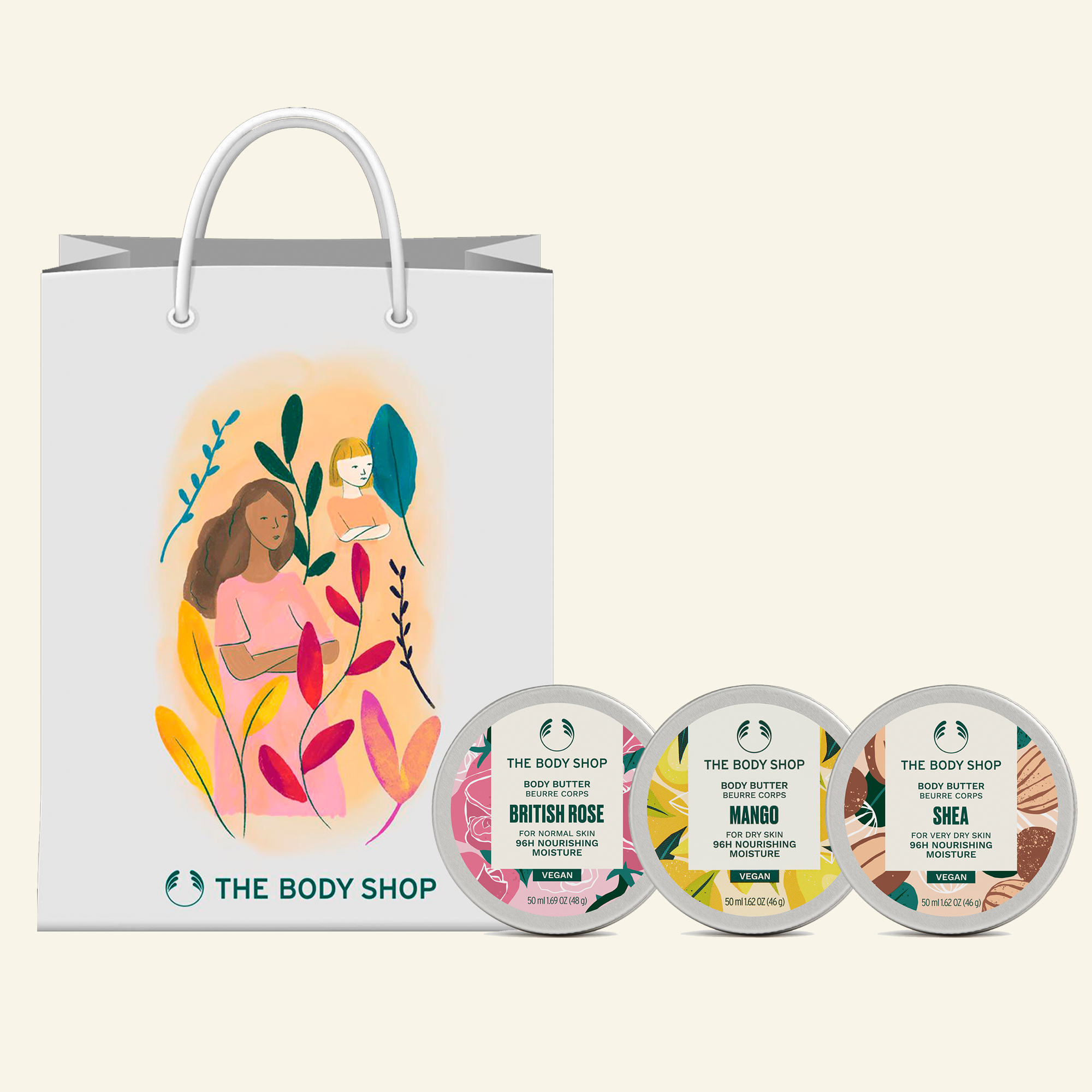 Set de regalo Mini Body Butter Trio: tres mini mantecas corporales en un lindo empaque de regalo