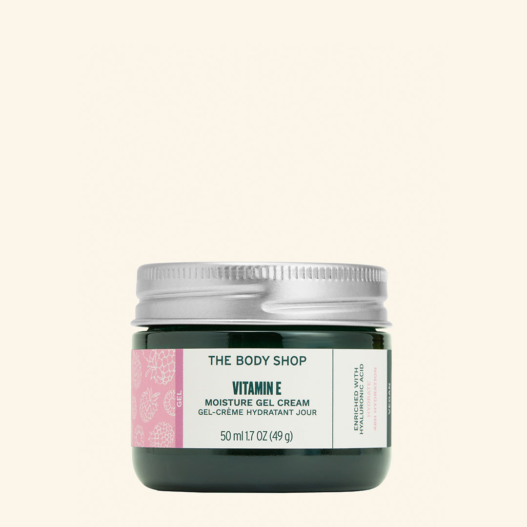 Gel hidratante en gel con vitamina E, ácido hialurónico y extracto de frambuesa, ideal para piel mixta, de rápida absorción, sin aceite, que proporciona 48 horas de hidratación, control de brillo y acabado mate y refrescante