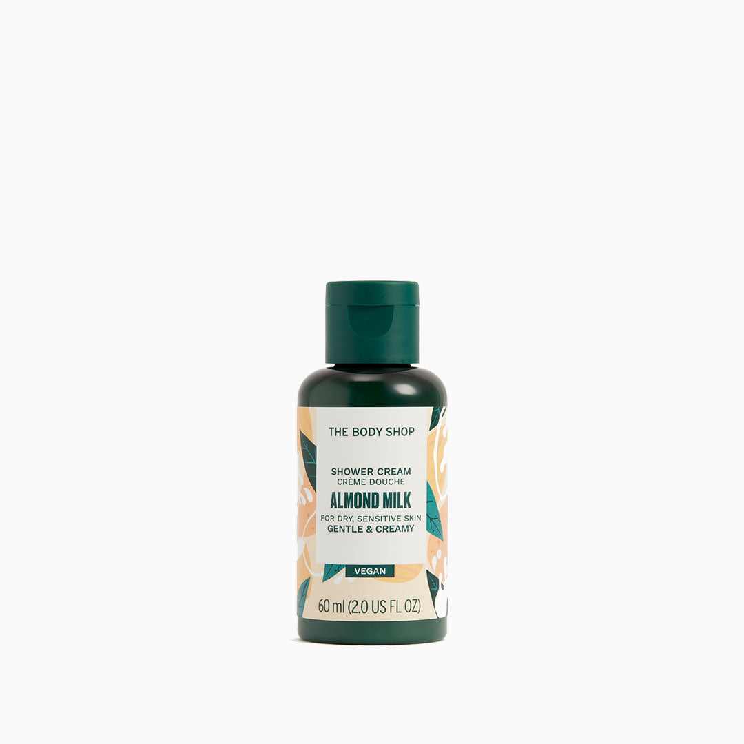 Gel de ducha de leche de almendras con fragancia dulce y suave, en envase reciclado