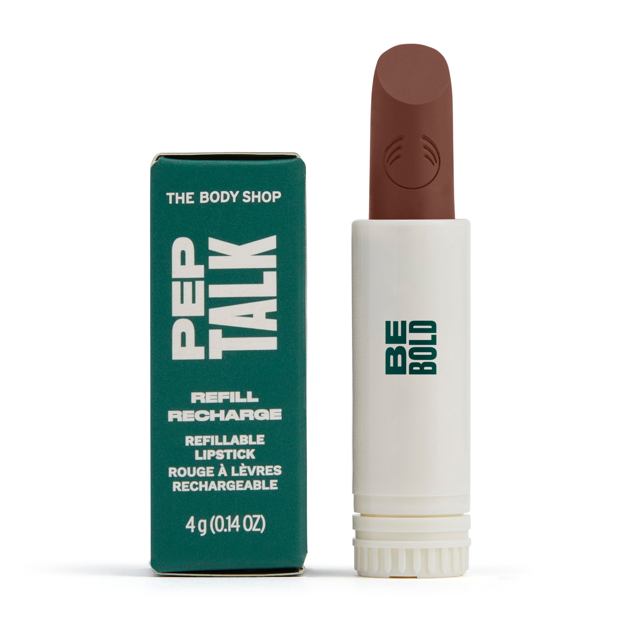 Imagen del recambio de lipstick y funda protectora, resaltando su fácil recambio y uso sostenible