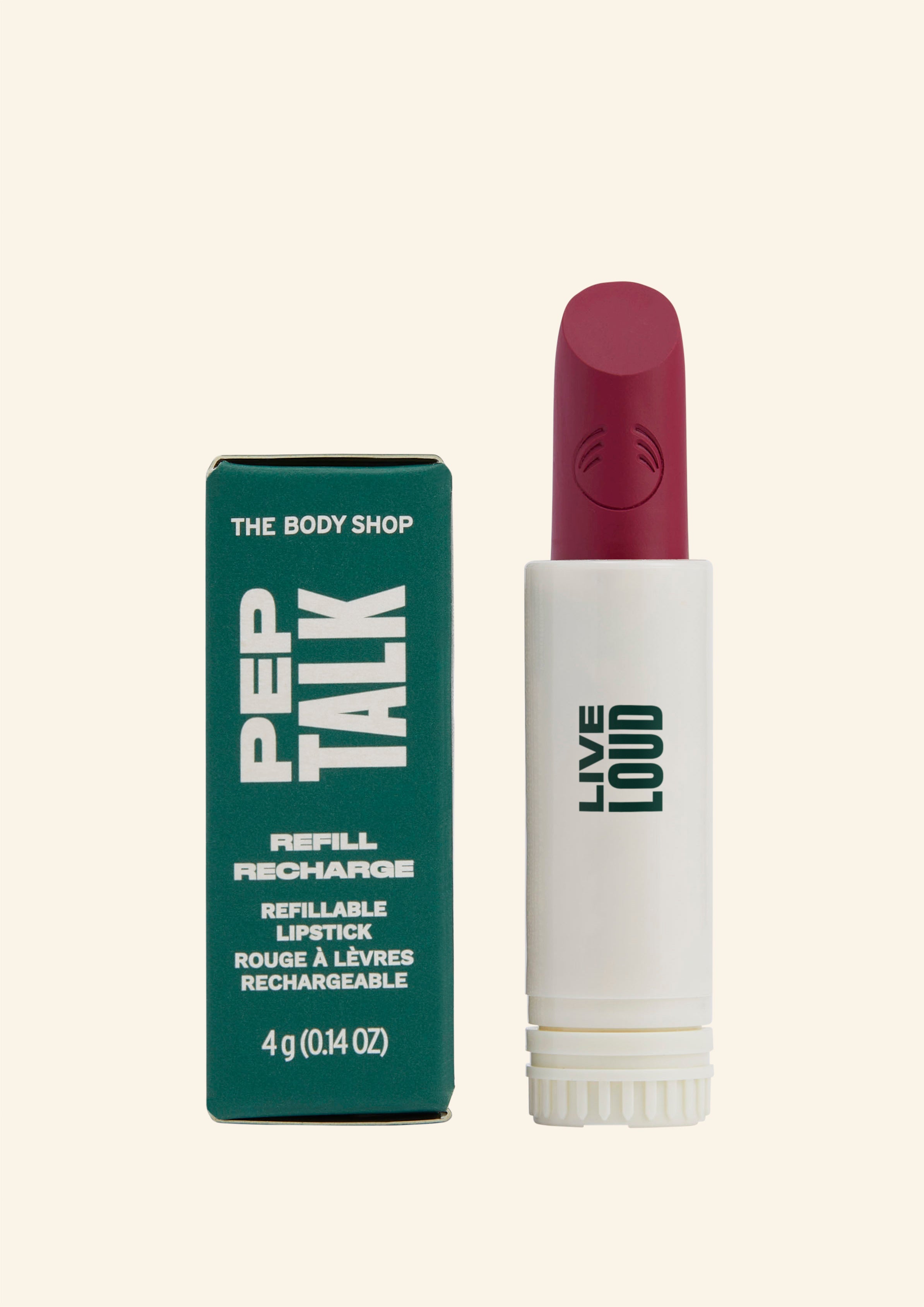 Labial recargable PepTalk Live Loud con color intenso y acabado aterciopelado
