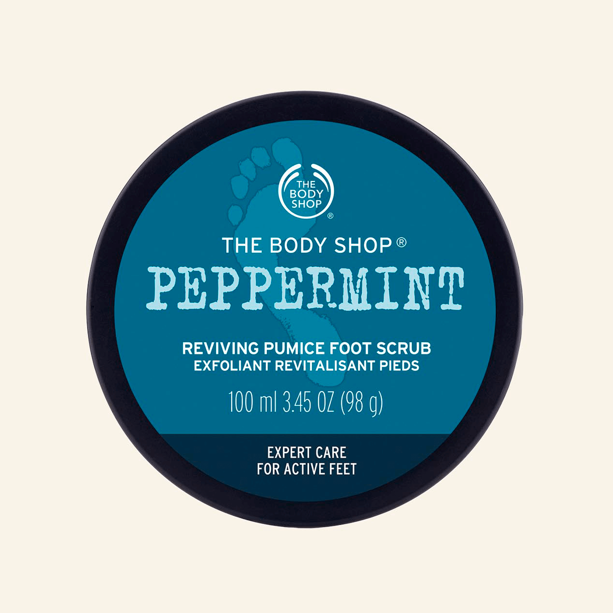 Exfoliante para pies con piedra pómez y aceite esencial de menta que suaviza, refina y deja un aroma refrescante en pies activos y ásperos