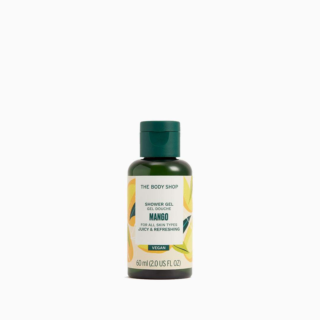 Gel de ducha de mango con espuma burbujeante y envase reciclado de plástico