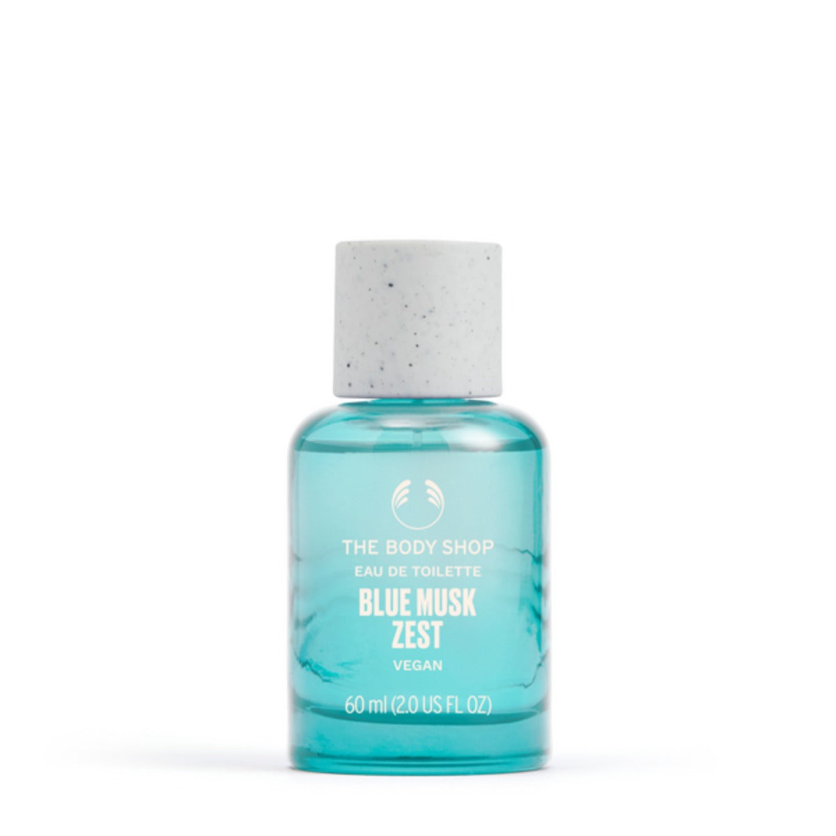 Frasco de 60 ml de Eau de Toilette Blue Musk con diseño elegante y moderno para fragancias masculinas